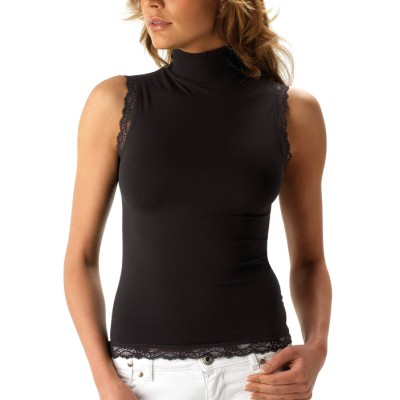 Sleeveless high neck T-Shirt with lace MARSEILLE